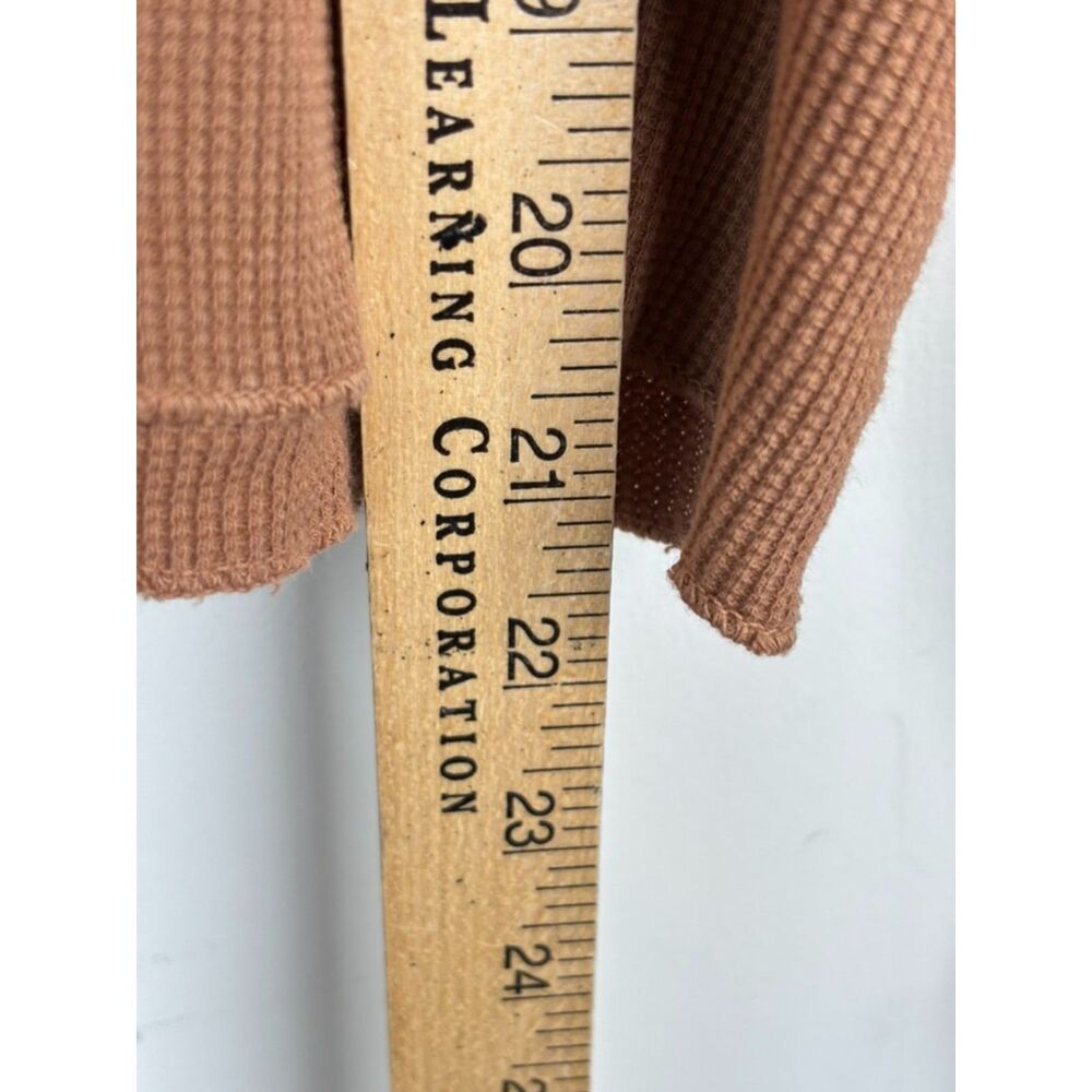 Mate Organic Cotton Waffle Top M Brown Lounge Minimalist Sustainable Made in USA - Picture 8 of 10